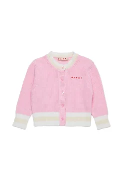 Knitwear>MARNI Branded cotton cardigan light pink