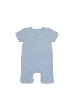 Newborn (0-12M)>MARNI Branded cotton jumpsuit inox gray melange