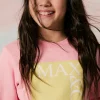 Sweatshirts | Logomania>MAX&Co. Branded crew-neck sweatshirt candy pink