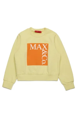 Sweatshirts | Logomania>MAX&Co. Branded crew-neck sweatshirt banana light yellow