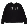 Sweatshirts | Activewear>N°21 Branded crew-neck sweatshirt black