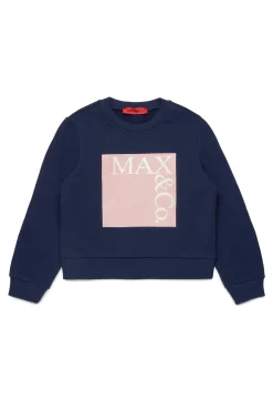 Sweatshirts>MAX&Co. Branded crew-neck sweatshirt night blue