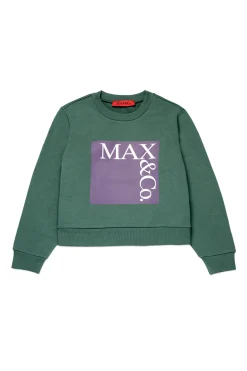 Sweatshirts>MAX&Co. Branded crew-neck sweatshirt spruce green