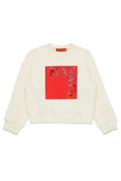 Sweatshirts>MAX&Co. Branded crew-neck sweatshirt white