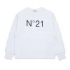 Sweatshirts | Activewear>N°21 Branded crew-neck sweatshirt white