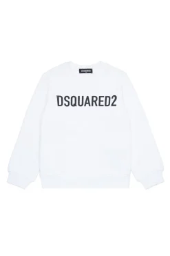 Sweatshirts | Sweatshirts>DSQUARED2 Branded crew-neck sweatshirt white