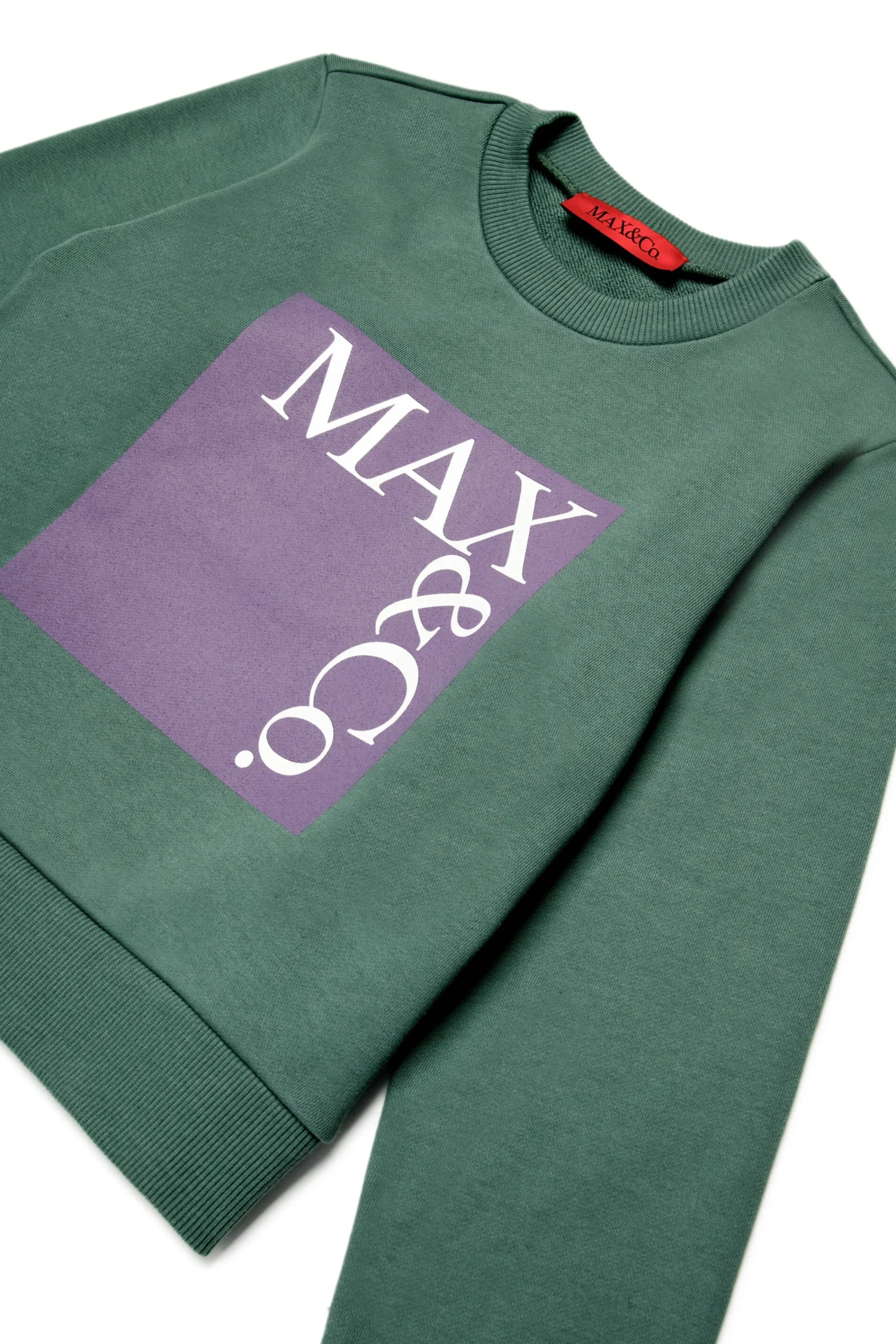 Sweatshirts>MAX&Co. Branded crew-neck sweatshirt spruce green