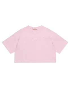 T-Shirts | Activewear>MARNI Branded cropped T-shirt light pink