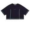 T-Shirts | Activewear>MARNI Branded cropped T-shirt blue navy