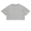T-Shirts | Activewear>MARNI Branded cropped T-shirt inox gray melange