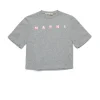 T-Shirts>MARNI Branded cropped T-shirt inox gray melange