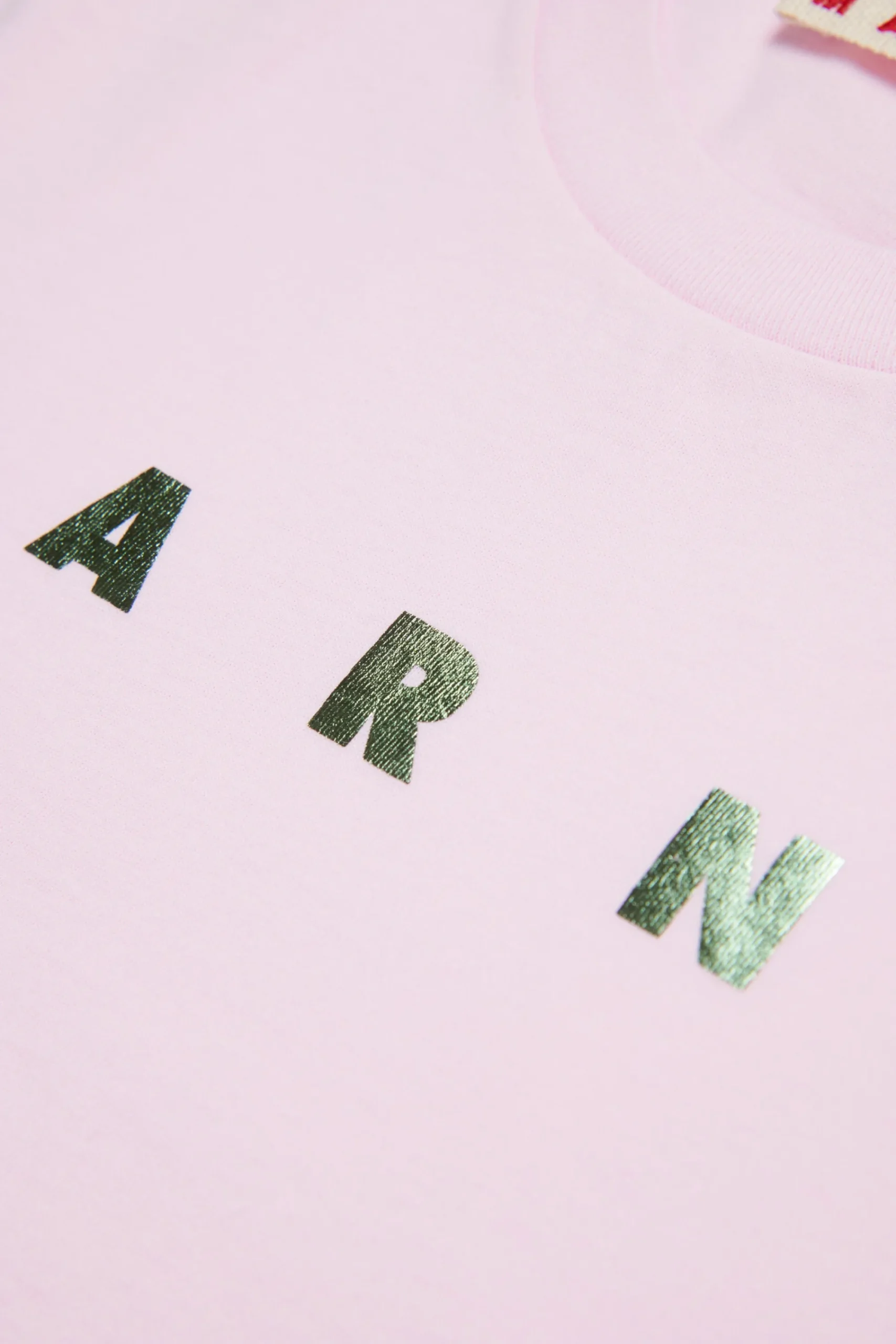 T-Shirts>MARNI Branded cropped T-shirt light pink