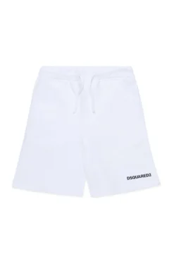 Shorts | Activewear>DSQUARED2 Branded fleece shorts white