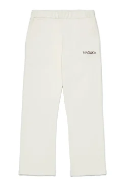 Pants>MAX&Co. Branded fleece trousers white