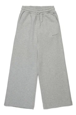 Pants | Activewear>MARNI Branded fleece wide-leg pants inox gray melange