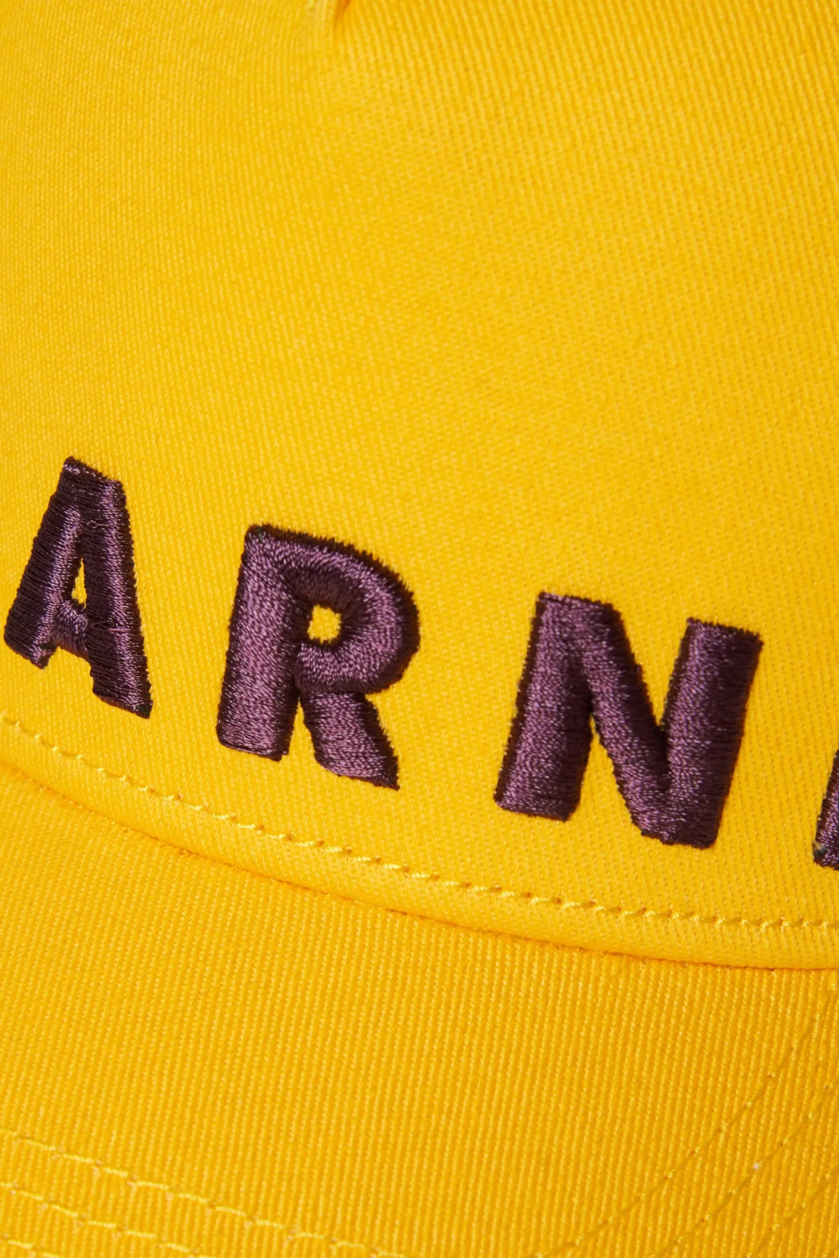 Hats And Caps | Logomania>MARNI Branded gabardine baseball cap intense yellow