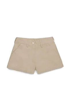 Shorts | Party Looks>MARNI Branded gabardine shorts sand