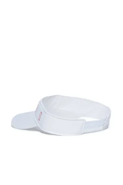 Hats And Caps | Logomania>MARNI Branded gabardine visor with Outline logo white