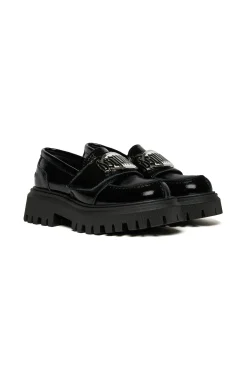 Boots And Combat Boots | Boots And Combat Boots>DSQUARED2 Branded glazed leather loafers black