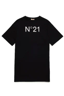 Swimwear | Logomania>N°21 Branded jersey cover-up dress black
