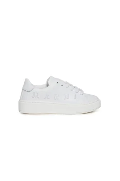 Sneakers | Sneakers>MARNI Branded leather low trainers white