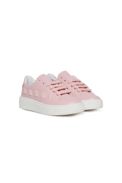 Sneakers | Sneakers>MARNI Branded leather low trainers pink