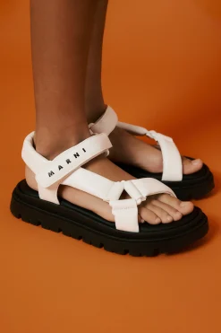 Slippers And Sandals | Slippers And Sandals>MARNI Branded platform sandals white