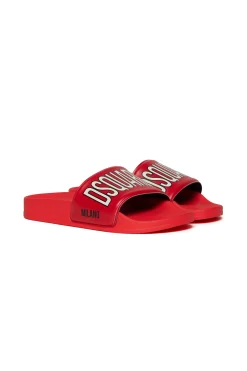 Logomania | Logomania>DSQUARED2 Branded slide slippers red