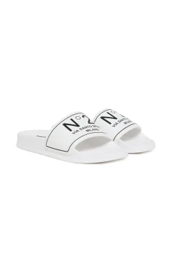 Slippers And Sandals | Slippers And Sandals>N°21 Branded slide slippers white