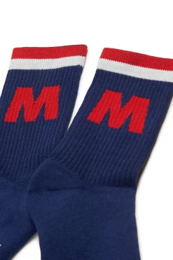 Socks | Logomania>MARNI Branded terry socks blue navy