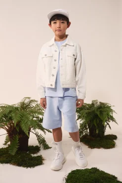 Jackets And Padded Jackets | Logomania>MM6 MAISON MARGIELA Branded white denim jacket off white