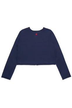 Knitwear | Party Looks>MAX&Co. Cardigan-pullover with embroidered heart bluette