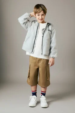 Shorts | Shorts>MYAR Cargo shorts in deadstock fabric with logo brown
