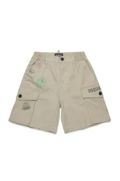 Shorts>DSQUARED2 Cargo shorts with Passport graphics medium gray