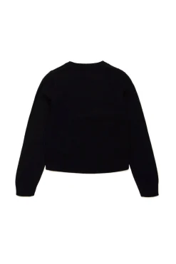 Knitwear>DIESEL Cashmere-blend plain knitted pullover black