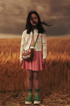 Knitwear>MARNI Check allover knit cardigan milk