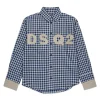 Logomania | Logomania>DSQUARED2 Check allover shirt with DSQ2 logo blue surf the web