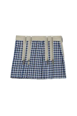 Skirts>DSQUARED2 Check allover skirt with zip blue surf the web