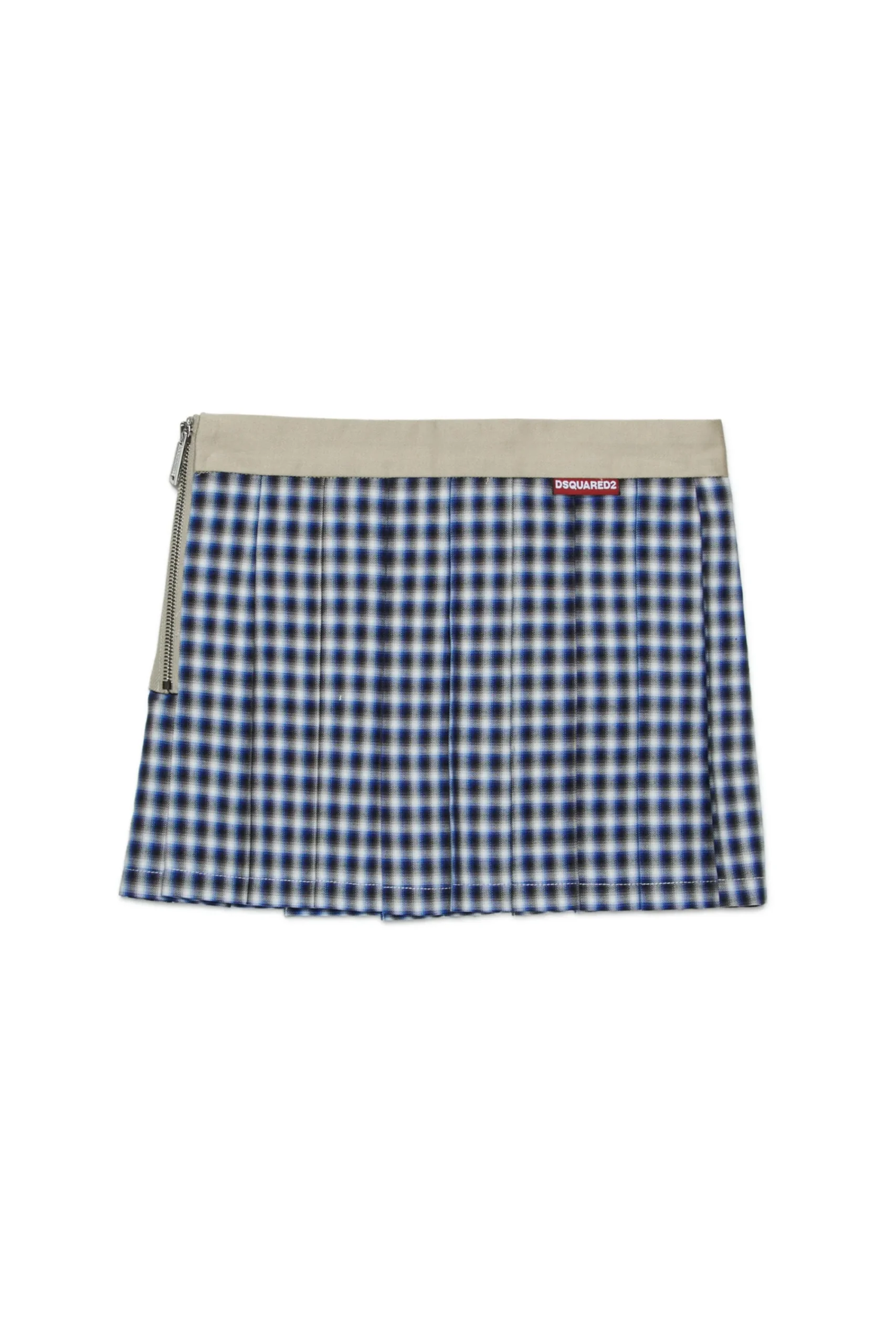 Skirts>DSQUARED2 Check allover skirt with zip blue surf the web