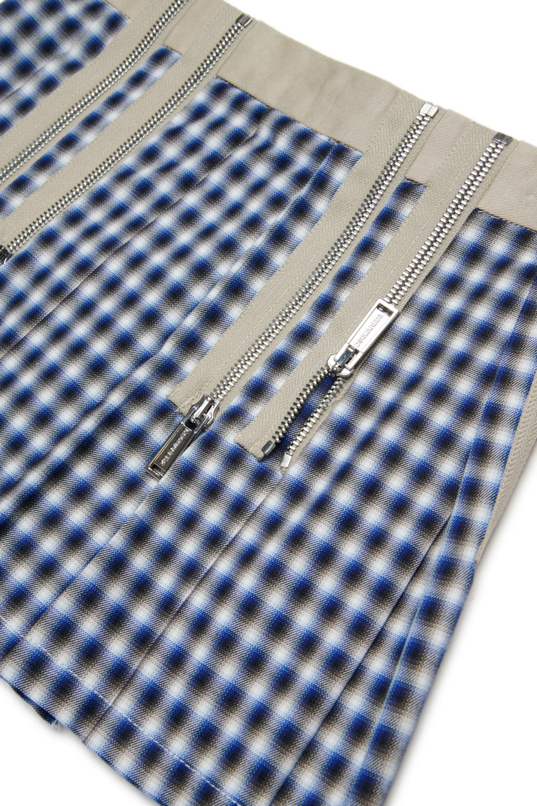 Skirts>DSQUARED2 Check allover skirt with zip blue surf the web