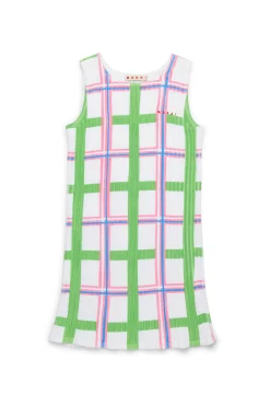 Dresses>MARNI Check-check allover knit sheath dress milk