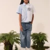 Shirts | Logomania>MM6 MAISON MARGIELA Colorblock poplin re-cut shirt white