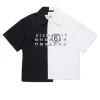 Shirts | Logomania>MM6 MAISON MARGIELA Colorblock poplin re-cut shirt black