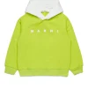 Sweatshirts | Sweatshirts>MARNI Colourblock hooded sweatshirt slime green