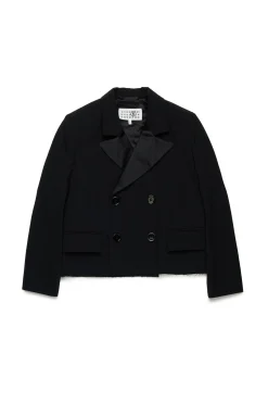 Jackets And Padded Jackets | Party Looks>MM6 MAISON MARGIELA Cool wool double-breasted blazer jacket black