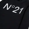 Sweatshirts | Sweatshirts>N°21 Cotton crew-neck sweatshirt with logo black