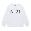 Sweatshirts | Sweatshirts>N°21 Cotton crew-neck sweatshirt with logo white