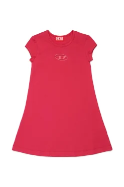 Dresses | Oval D By Diesel>DIESEL Cotton dress with Oval D logo strawberry pink