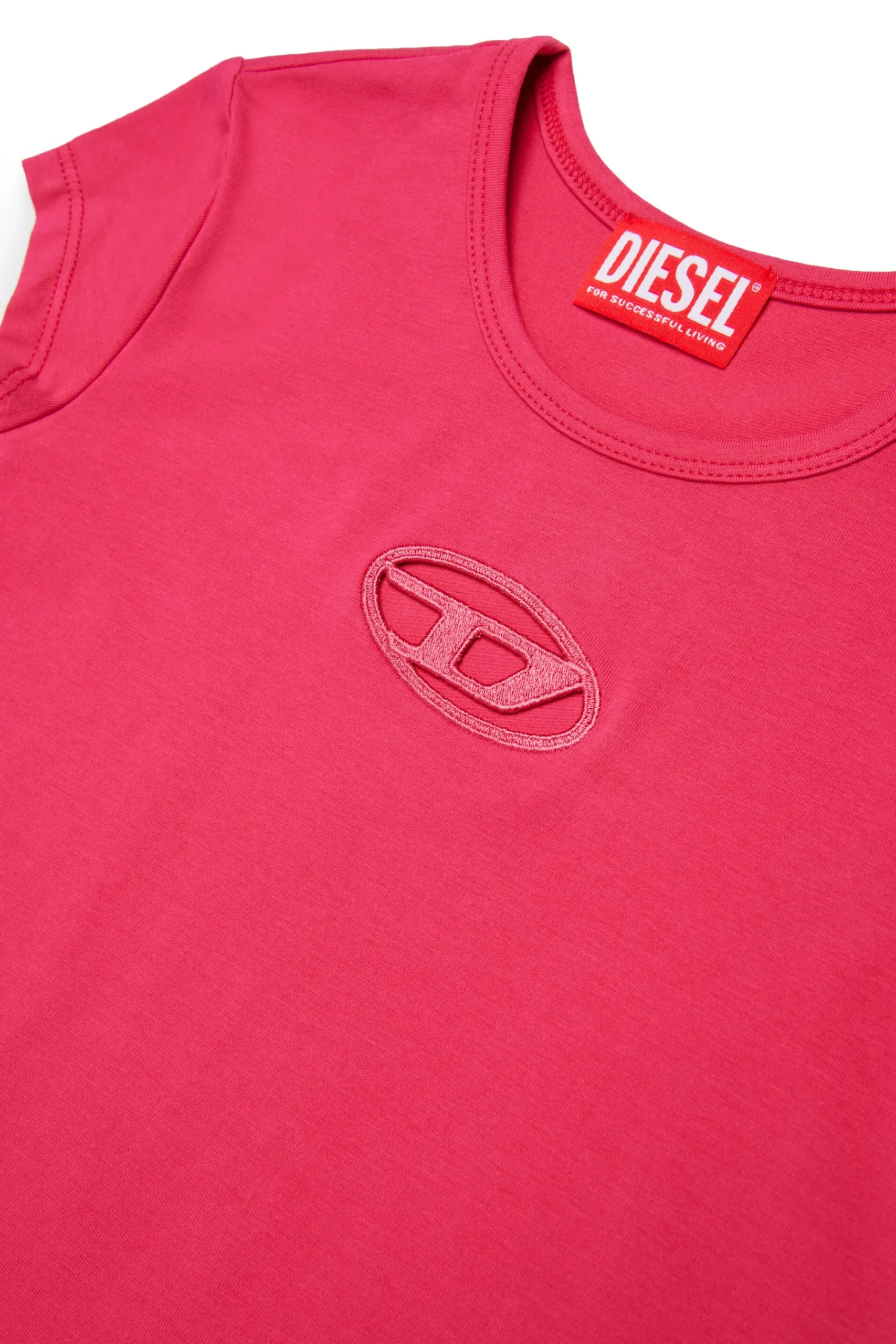Dresses | Oval D By Diesel>DIESEL Cotton dress with Oval D logo strawberry pink