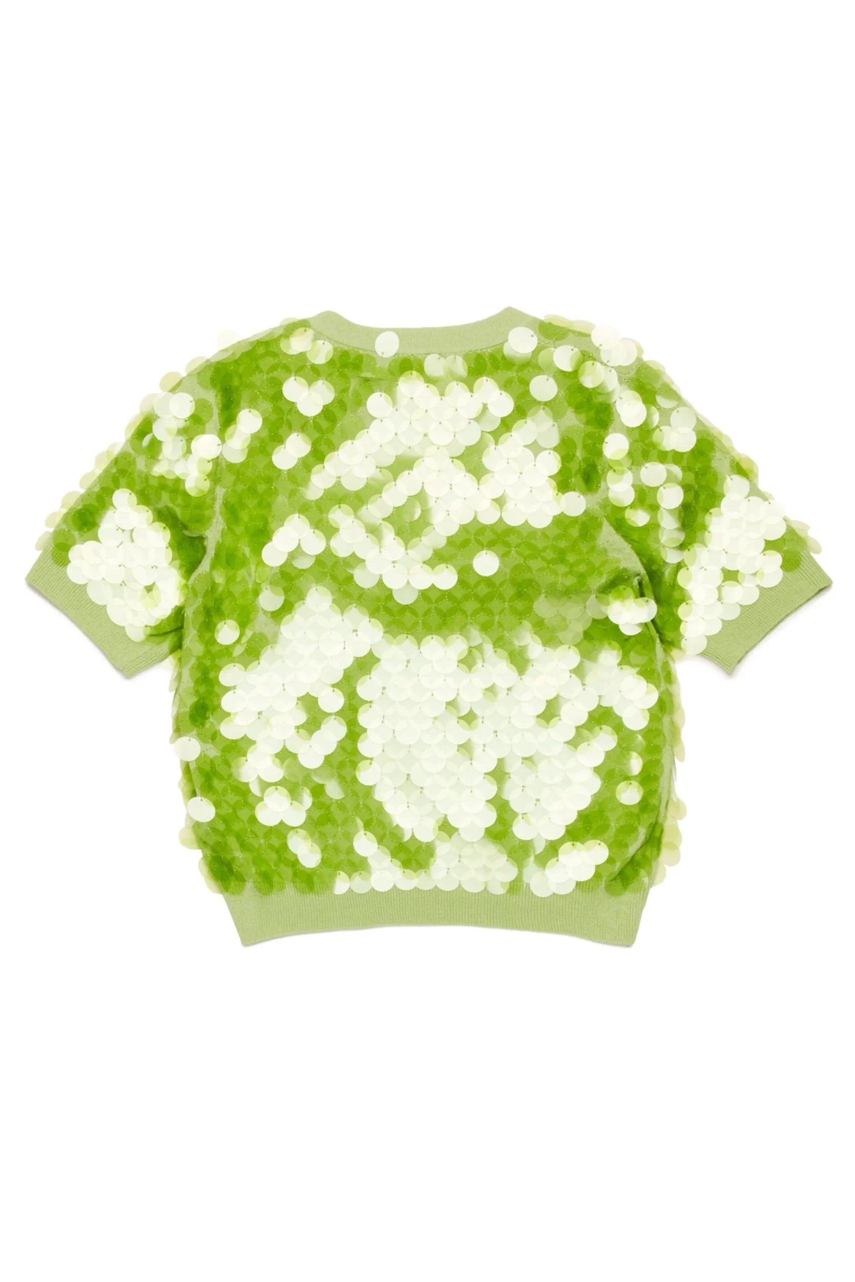 Knitwear>N°21 Cotton knit with maxi sequins light mint green